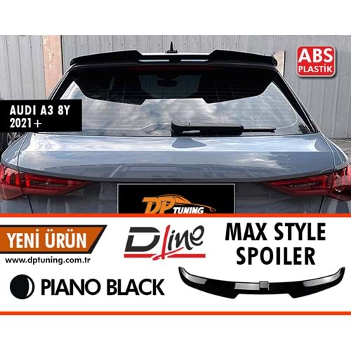A3 8Y Hatchback Sline Style Rear Spoiler Piano Black ABS / 2021 -