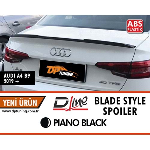 A4 B9 Blade Style Spoiler Piano Black ABS / 2019 After