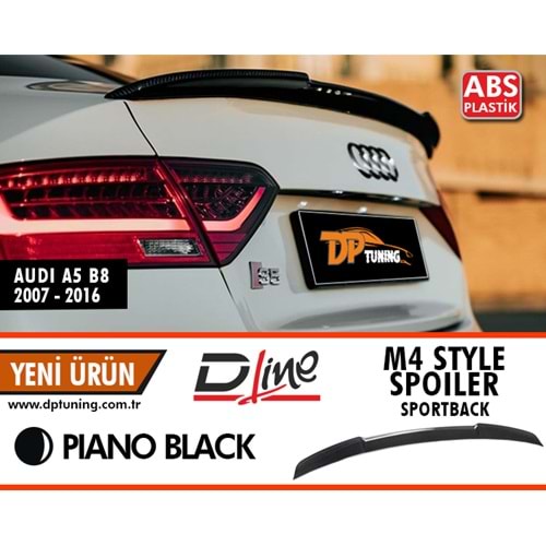 A5 B8 M4 Spoiler Piano Black ABS / 2009-2016 (Sedan 5 Kapı)