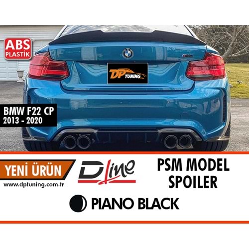 F22 Coupe PSM Style Spoiler Piano Black ABS / 2014-2020