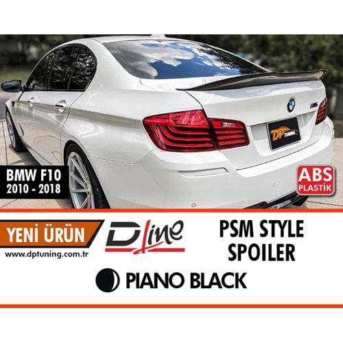 F10 PSM Style Rear Spoiler Piano Black ABS / 2010-2017