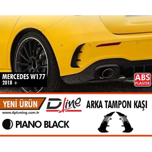 W177 Arka Tampon Kaş Seti Piano Black ABS / 2019 Sonrası