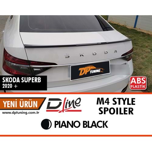 Superb B8 M4 Style Rear Spoiler Piano Black ABS / 2019 After