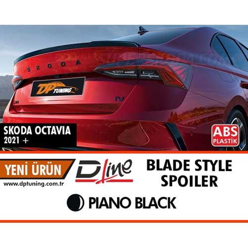 Octavia Mk4 Blade Style Spoiler Piano Black ABS / 2020 After