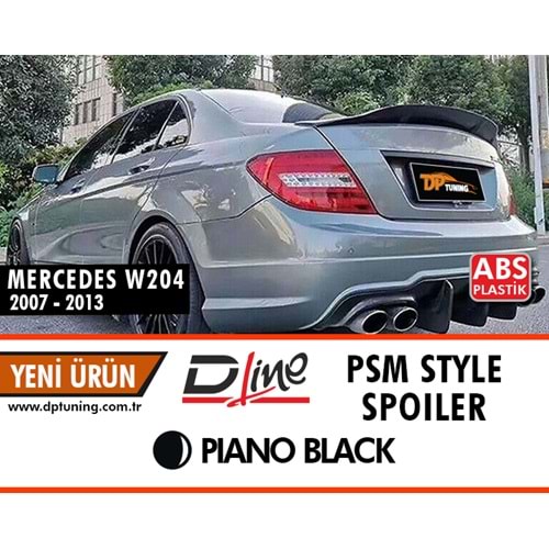 W204 PSM Bagaj Üzeri Spoiler Piano Black ABS / 2007-2014