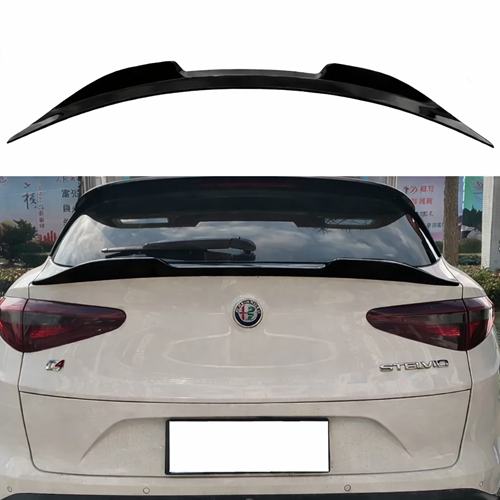 Alfa Stelvio Rear Trunk Spoiler Piano Black ABS / 2017-2021