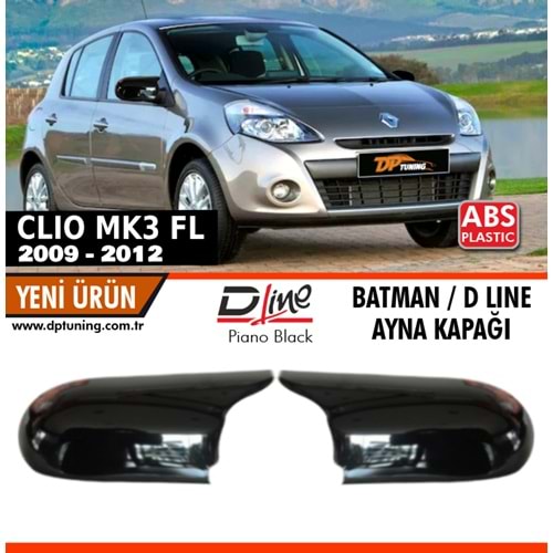 Clio Mk3 Makyajlı Batman Yarasa Ayna Kapağı Piano Black / 2009-2012
