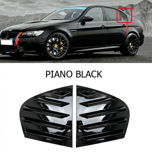 E90 Side Window Louver Piano Black ABS / 2004-2011