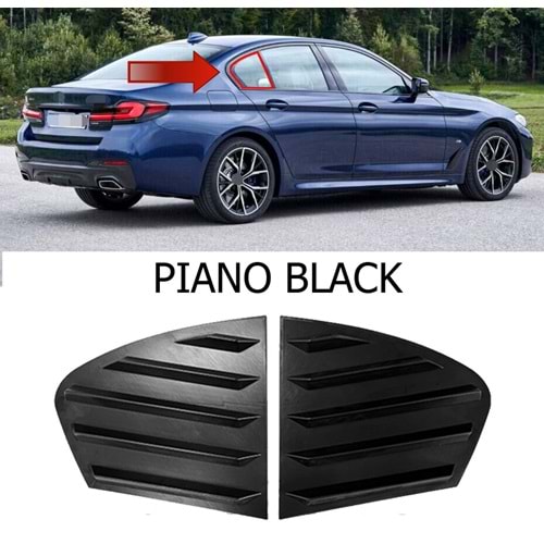 G30 Side Window Louver Piano Black ABS / 2017-2023