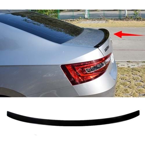 Superb B8 Rear Trunk Spoiler Piano Black ABS / 2019 After