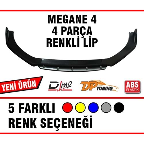 Universal Megane 4 Front Lip Piano Black ABS / Gray