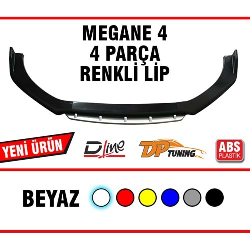 Universal Megane 4 Front Lip Piano Black ABS / Beyaz