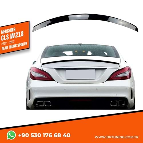 CLS W218 Rear Trunk Spoiler Piano Black ABS / 2012-2017