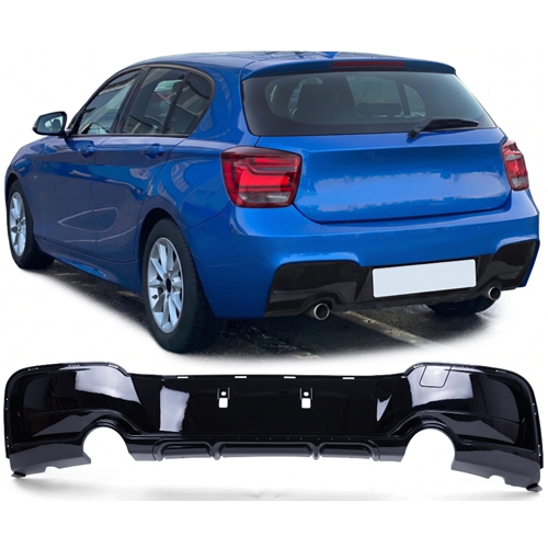 F20 M Performance Rear Diffuser Piano Black Black ABS / 2011-2014 (Left+Right Single Output)