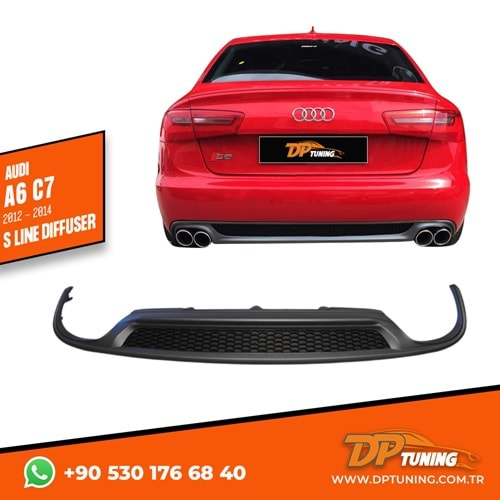 A6 SLine Diffuser Left+Right Double Outputs Grey ABS / 2012-2014 (Standart Bmp)