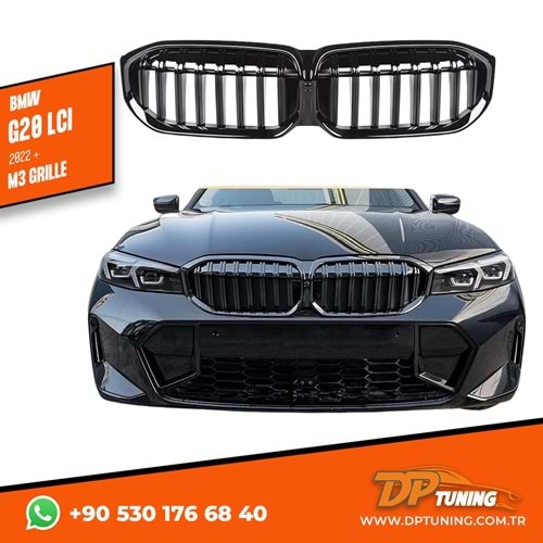 G20 LCI M3 Front Grille Piano Black ABS / 2022 Up