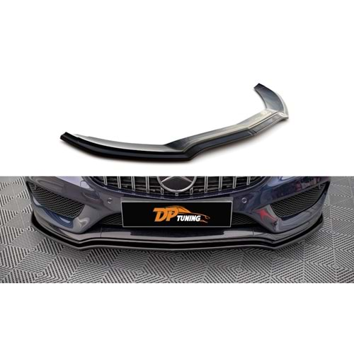 W205 Max V1 AMG C43 Front Lip Piano Black Vacuum Plastic 2015-2018