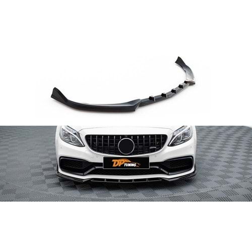 W205 C63 Max V2 Front Lip Piano Black Vacuum Plastic / Sedan & Estate 2017-2020