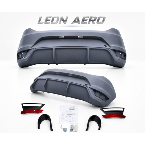 Leon MK3 Aero Style Rear Bumper Matte Black ABS / 2012 - 2020