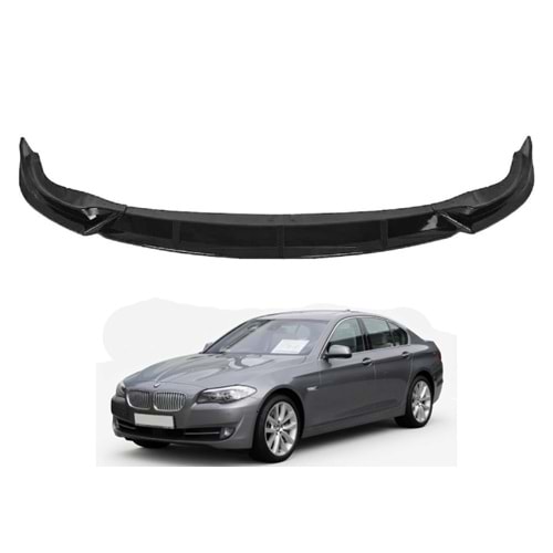 F10 Standard Bumper Front Lip Piano Black ABS / 2010-2013 (3 Pieces)