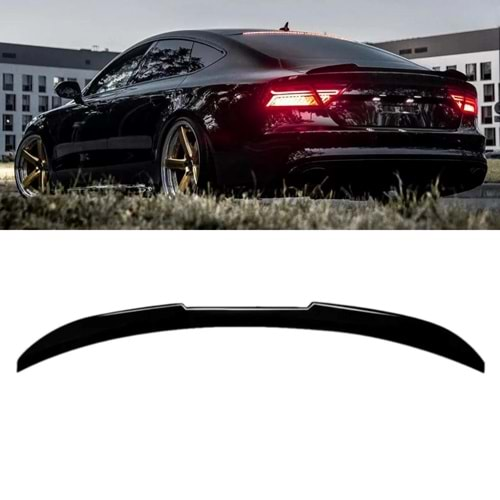 A7 C7 Rear Trunk Spoiler Piano Black ABS / 2012-2018