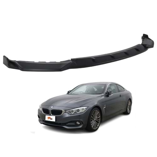 F32-F33-F36 Standard Bumper Front Lip Piano Black ABS / 2014-2020 (3 Pieces)