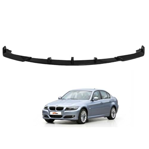 E90 LCI Standard Bumper Front Lip Piano Black ABS / 2009 - 2012