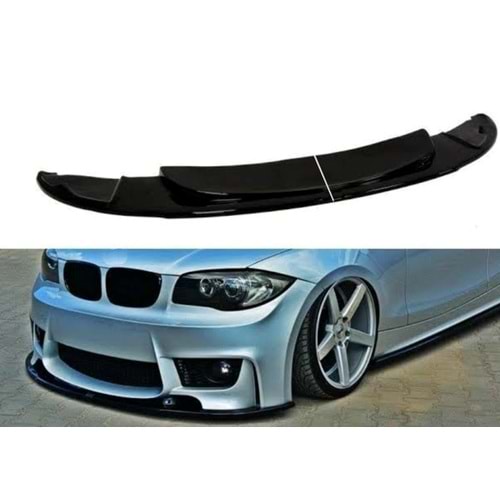 E87 M1 Max Front Lip Piano Black ABS / 2004-2008 (2 Pieces)