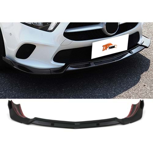 W177 Front Lip Piano Black ABS / 2018-up (3 Pieces)