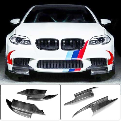 F10 M5 Front Flaps Piano Black Vacuum Plastic / 2010-2017