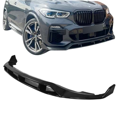 X5 G05 Front Lip Piano Black ABS / 2018 After (4 Piece)