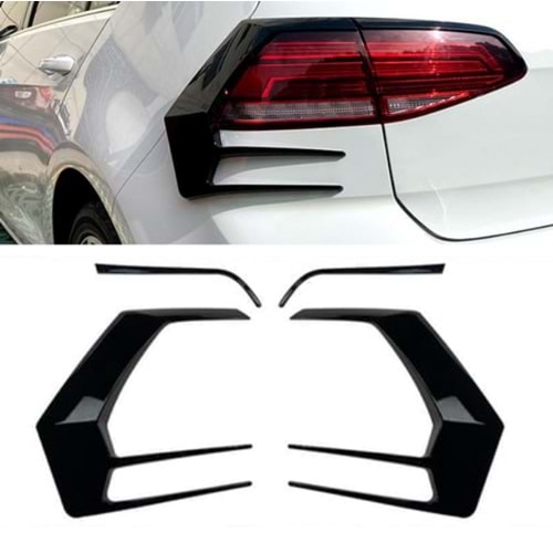 Golf 7 Rear Stop Light Brow Piano Black ABS / 2012-2020 (R+L Set)