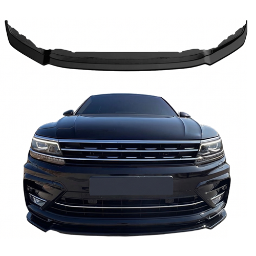 Tiguan Front Lip Piano Black Vacuum Plastic / 2019 - up