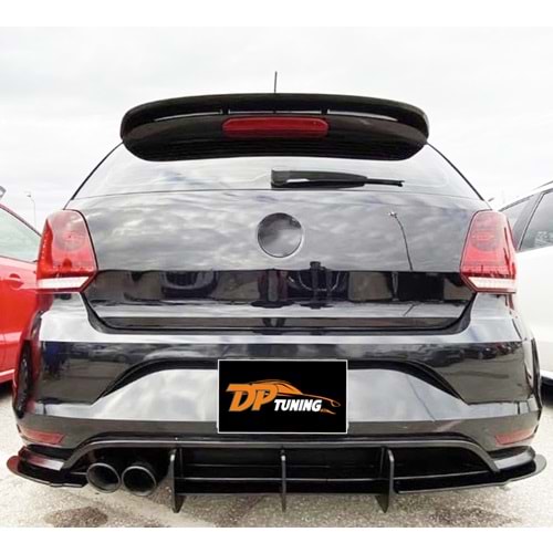 Polo Mk5 Max GTI Rear Diffuser + Splitter Matte Black Plastic / 2009-2017