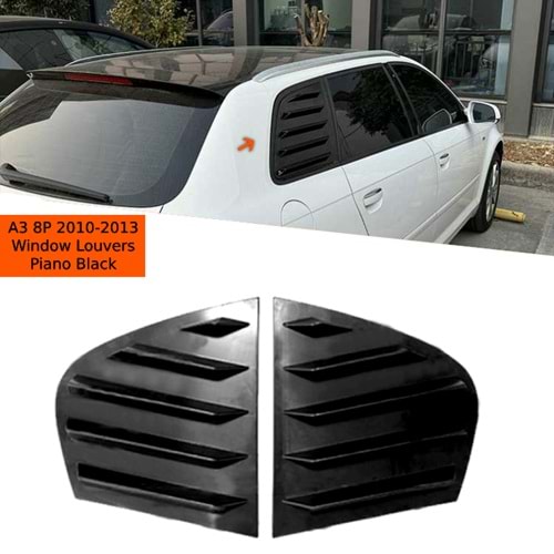 A3 8P Window Louver Piano Black ABS / 2010 - 2013