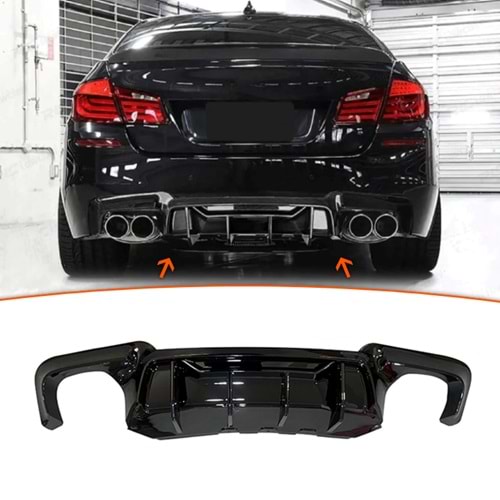 F10 M5 Competition Diffuser Piano Black ABS / 2010-2017
