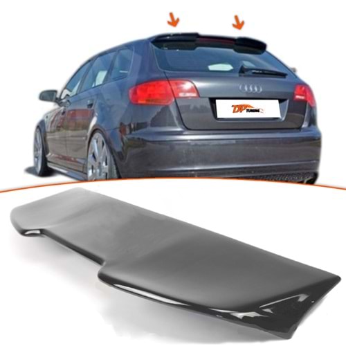 A3 8P Rear Roof Spoiler Piano Black ABS / 2003 - 2012