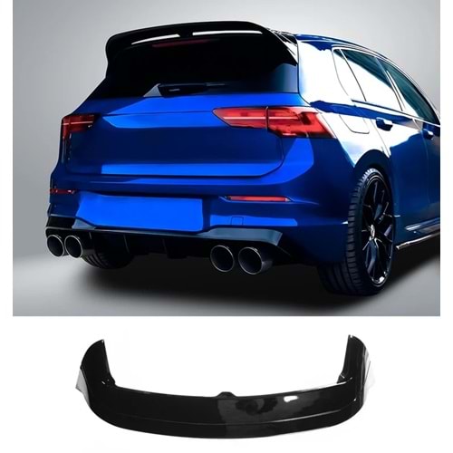 Golf 8 R Style Roof Spoiler Piano Black Surface ABS / 2019 -