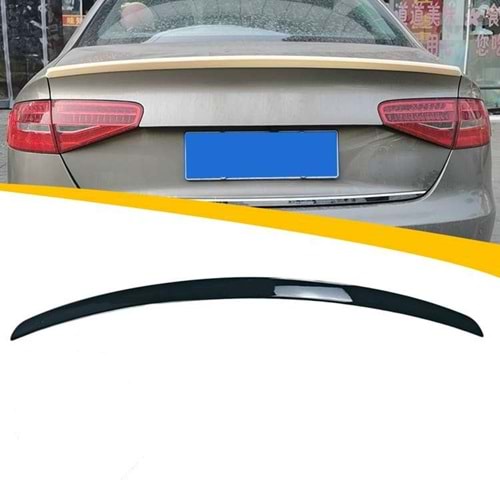 A4 B8 S4 Style Rear Trunk Spoiler Piano Black ABS / 2008-2015