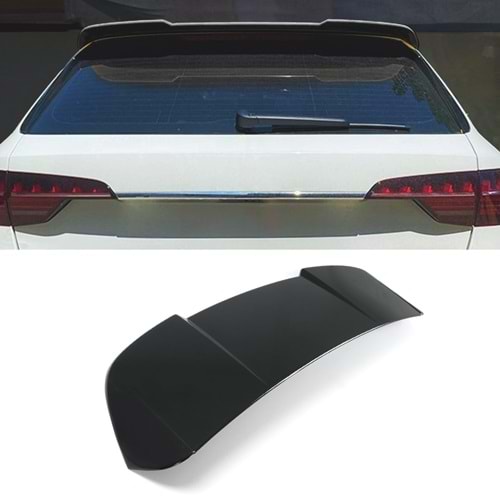 A4 B9 Avant Rear Roof Spoiler Piano Black ABS / 2017-2021