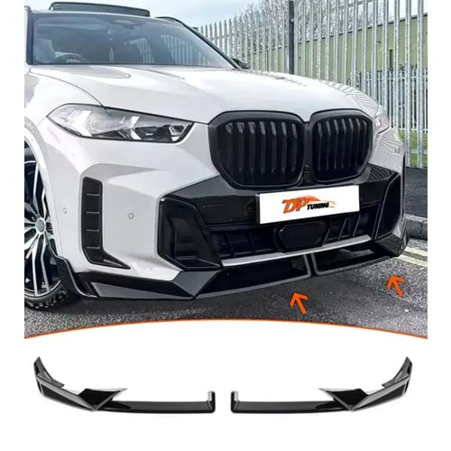X5 G05 LCI Front Lip Piano Black ABS / 2018 - up (2 Pieces)