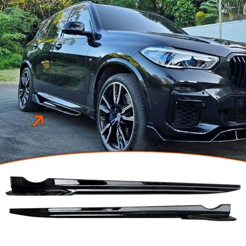 X5 G05 Side Skirt Lower Lip Piano Black ABS / 2018 - up