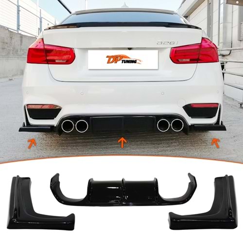 F30 M3 Vorstainer Diffuser Piano Black Vacuum Plastic Set / 2012-2018 (3 Pieces)