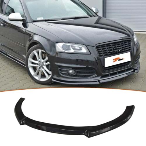 A3 8P S3 FL Max V1 Front Lip Piano Black Vacuum Plastic / 2009 - 2013