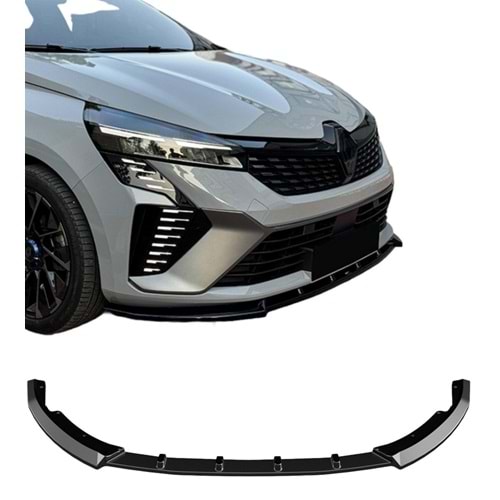 Clio 5 FL V1 Front Lip Piano Black Vacuum Plastic / 2023 +