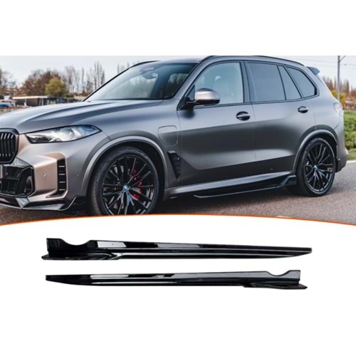 G05 LCI Side Skirts Lower Lip Piano Black ABS / 2023 - up