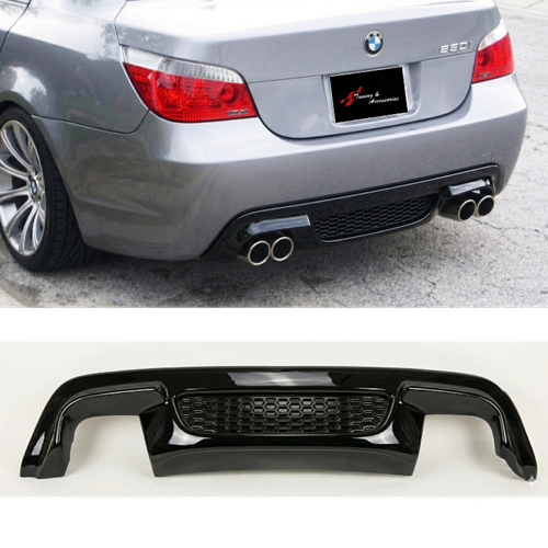 E60 M5 Rieger Style Diffuser R+L Dual Output Piano Black Vacuum Plastic / 2003-2010