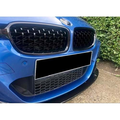 F32 F36 Diamond Front Grille ABS / 2014-2020 (Piano Black)