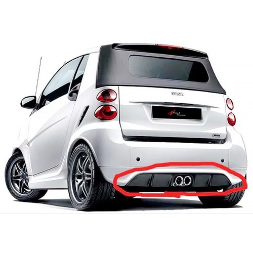 Fortwo FL2 Max Diffuser Primer Painted Fiberglass / 2013-2014 (Middle Double Output)