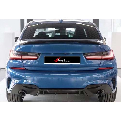 G20 M Sport Rear Diffuser Left+Right Single Outputs Piano Black ABS / 2019 - up